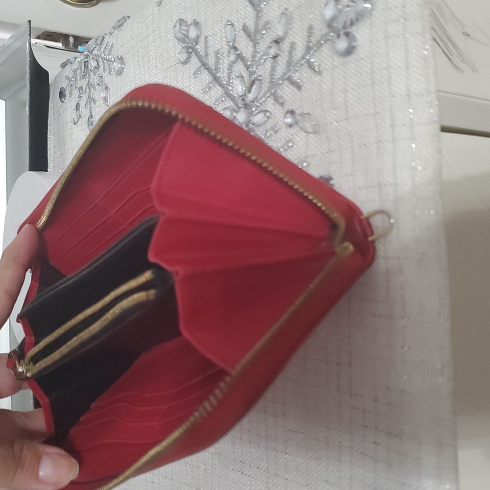 LOEWE Zip Around Long Wallet Pink/Red Anagram Leather Wallet - Picture 12 of 15